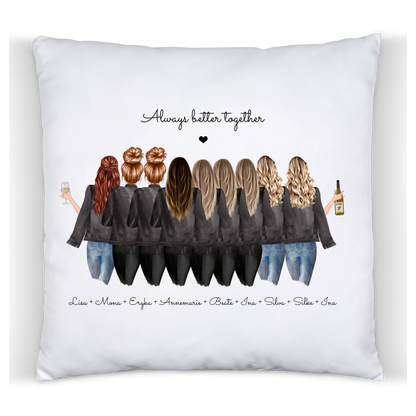 9 Freundinnen Bild Kissen Geburtstag Geschenk personalisiert | Freundin Geschenk | Geburtstagsgeschenk, Weihnachtsgeschenk Kissen Baumwolle Baumwollkissen