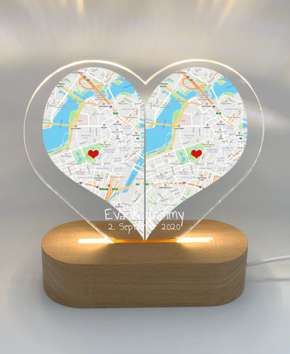 Personalisiertes Hochzeitsgeschenk für das Brautpaar - LED-Deko-Licht LED-Nachtlicht Landscape Transparent
