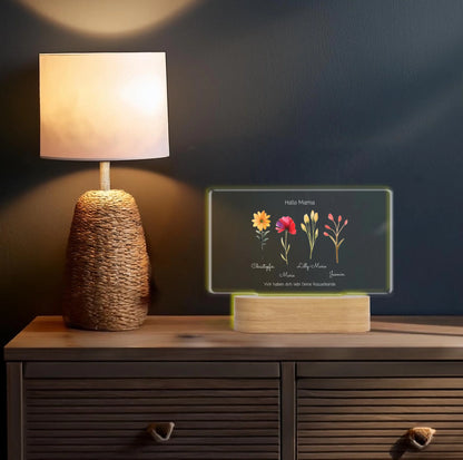 Muttertagsgeschenk / Vatertagsgeschenk für Mama, Papa, Oma & Opa personalisiertes LED Deko Licht