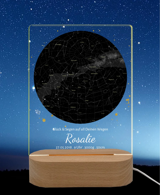 Licht an Nachthimmel