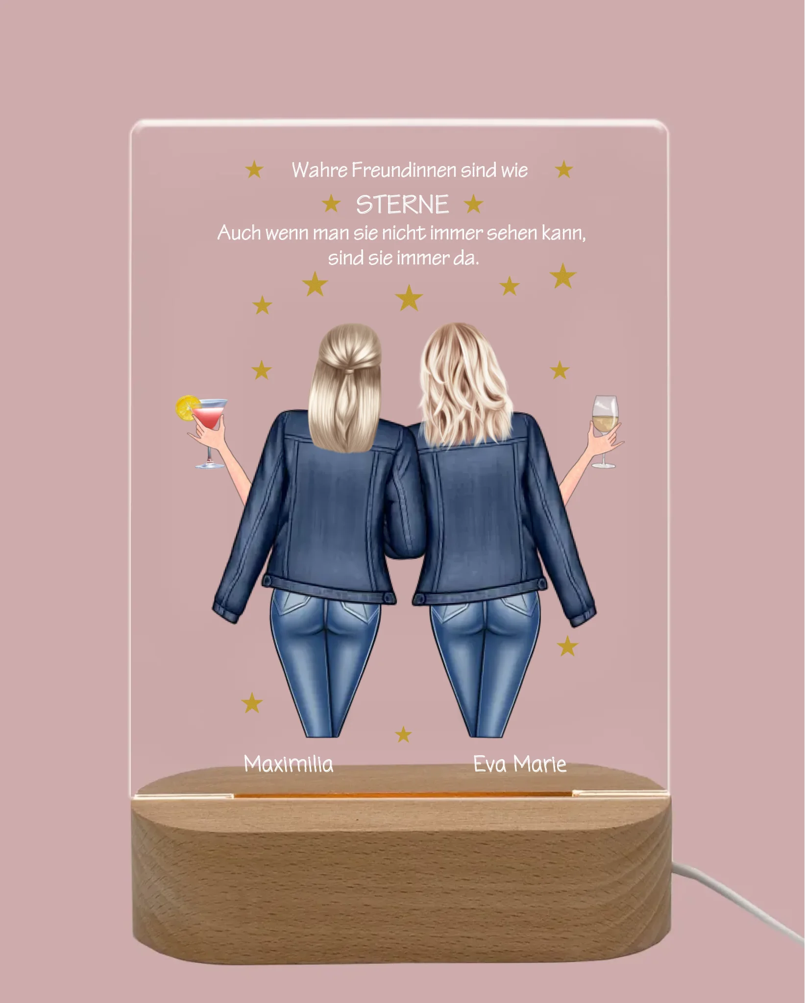 Personalisiertes Acryl Nachtlicht Geschenk ''Beste Freundin" | Geschenkidee Freunde & Familie