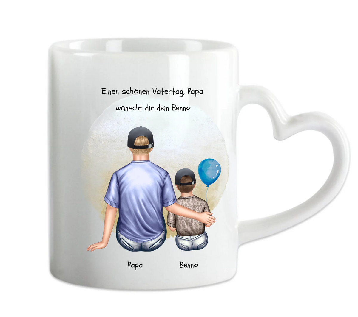 Geschenk Papa - personalisierte Tasse mit Vater, Mädchen oder Sohn