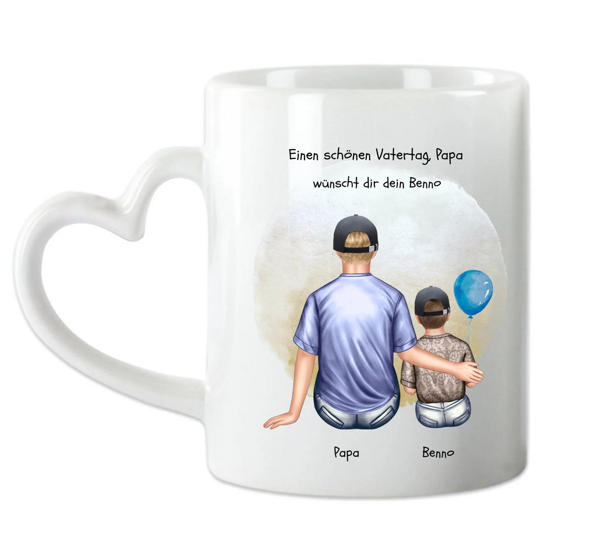 Geschenk Papa - personalisierte Tasse mit Vater, Mädchen oder Sohn