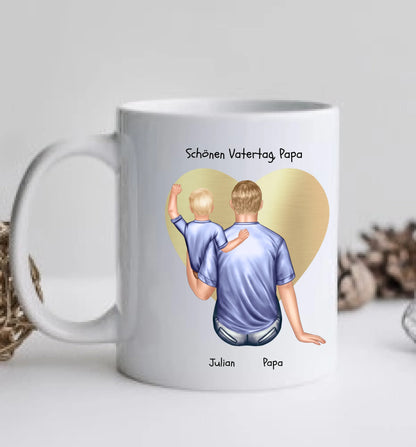 Vatertagsgeschenk - personalisierte Tasse mit Papa, Baby Mädchen oder Sohn