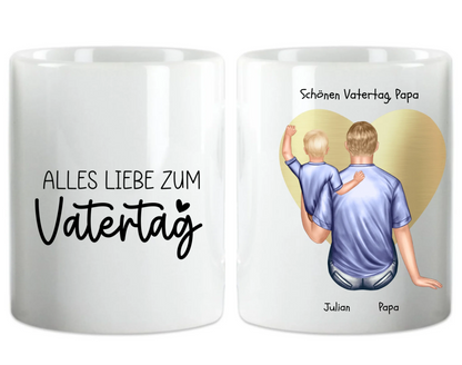 Vatertagsgeschenk - personalisierte Tasse mit Papa, Baby Mädchen oder Sohn