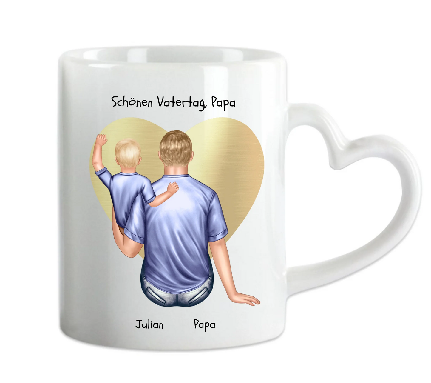 Vatertagsgeschenk - personalisierte Tasse mit Papa, Baby Mädchen oder Sohn