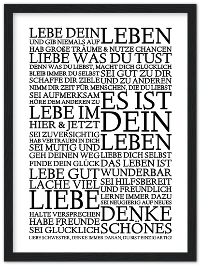 Zeitraum-Kunstdruck | "Lebe Dein Leben" Personalisiertes Geschenk | Motivationsposter