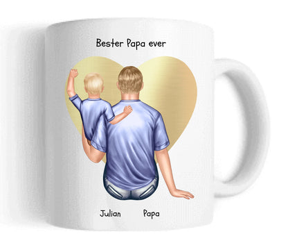Personalisierte Tasse Vatertag - Papa Geburtstagsgeschenk Tasse mit Kind