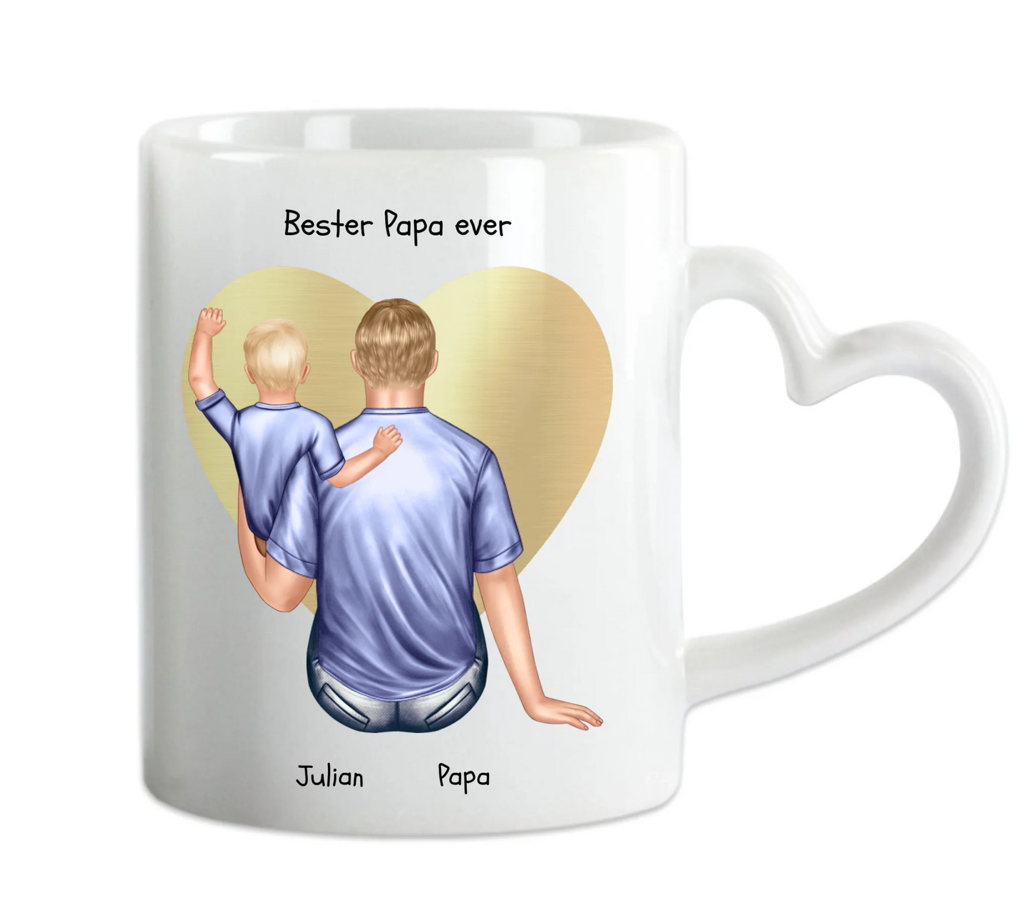 Personalisierte Tasse Vatertag - Papa Geburtstagsgeschenk Tasse mit Kind