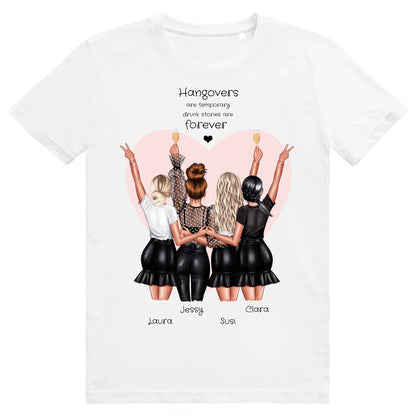 4 beste Freundinnen T-Shirt personalisiert - Geschenk Idee Unisex T-shirt White