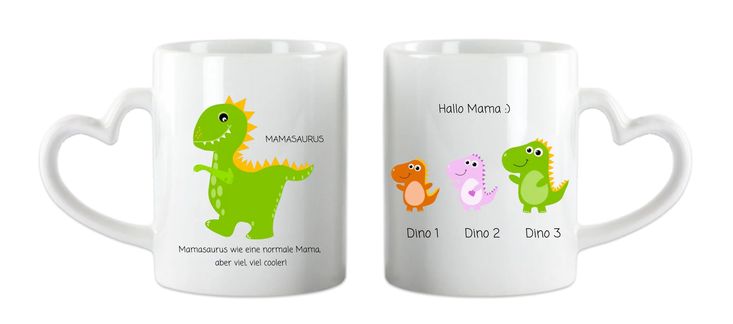 Personalisierte Tasse Mamasaurus - Muttertags- und Vatertagsgeschenk und zum Geburtstag