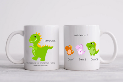 Personalisierte Tasse Muttertagsgeschenk & Vatertagsgeschenk | Mamasaurus | Omasaurus