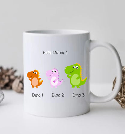 Personalisierte Tasse Mamasaurus - Muttertags- und Vatertagsgeschenk und zum Geburtstag