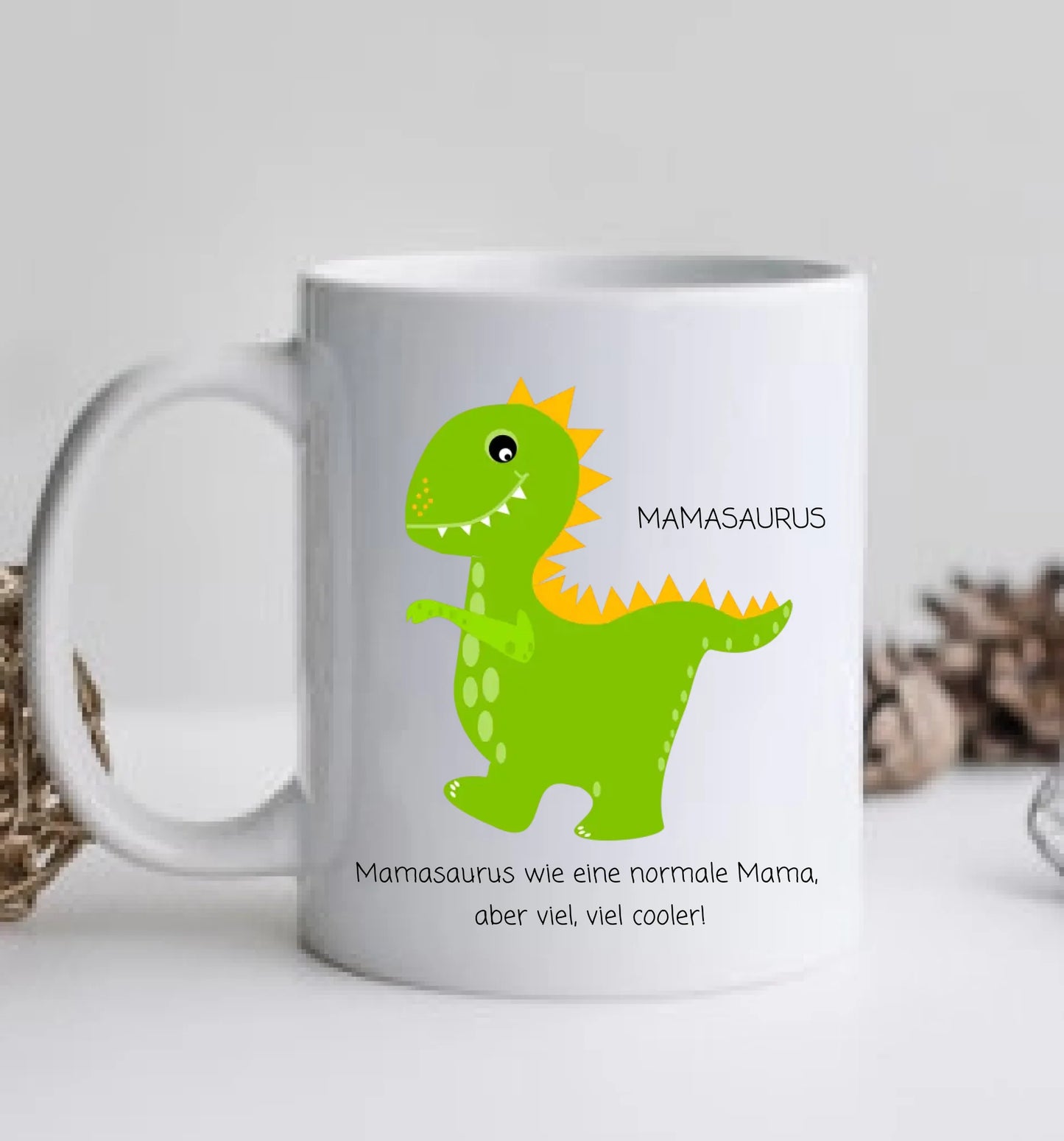Personalisierte Tasse Mamasaurus - Muttertags- und Vatertagsgeschenk und zum Geburtstag