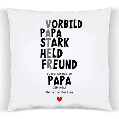 Definition Papa | Personalisiertes Geschenk Vater Vatertagsgeschenk | Geburtstagsgeschenk Premium Kissen (Plüschoberfläche) Premium Kissen