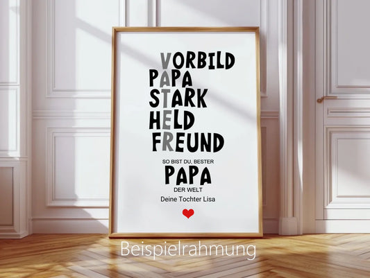 Personalisiertes Geschenk "Definition Vater" | Bild Geburtstagsgeschenk Vatertagsgeschenk - Zeitraum-Kunstdrucke
