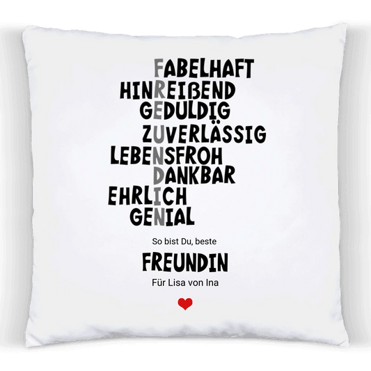 "Beste Freundin" Definition | Personalisiertes Kissen Geburtstagsgeschenk | von Zeitraum-Kunstdruck