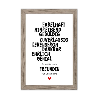 "Beste Freundin" Definition Poster | Zeitraum-Kunstdruck