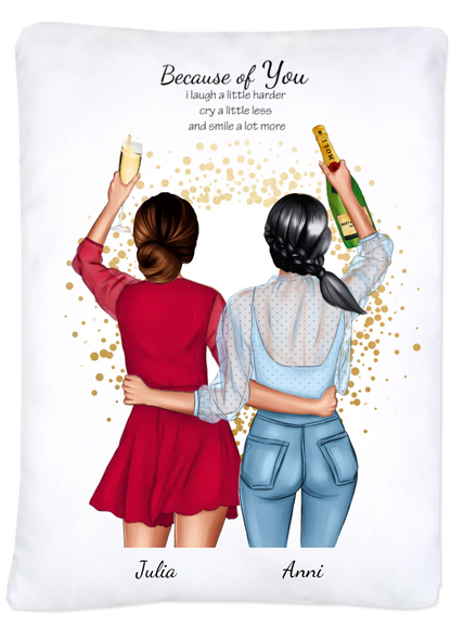 Personalisierte Bettwäsche für Pärchen, beste Freundinnen - Beste Freunde Geschenk als Geburtstagsgeschenk & Weihnachtsgeschenk