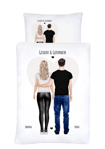 Geburtstagsgeschenk, Weihnachtsgeschenk Pärchen - Personalisiertes Geschenk Bettwäsche für Paare, beste Freunde Geschenk / Zeitraum-Kunstdrucke