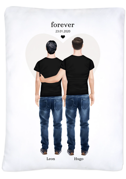 Partnergeschenk beste Freunde Geschenk personalisiert - 2 Männer Bettwäsche Freundschaft & Valentinstag Geschenk, Geburtstagsgeschenk & Weihnachtsgeschenk