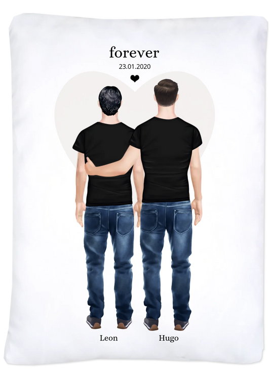 Partnergeschenk beste Freunde Geschenk personalisiert - 2 Männer Bettwäsche Freundschaft & Valentinstag Geschenk, Geburtstagsgeschenk & Weihnachtsgeschenk