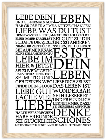 Zeitraum-Kunstdruck | "Lebe Dein Leben" Personalisiertes Geschenk | Motivationsposter