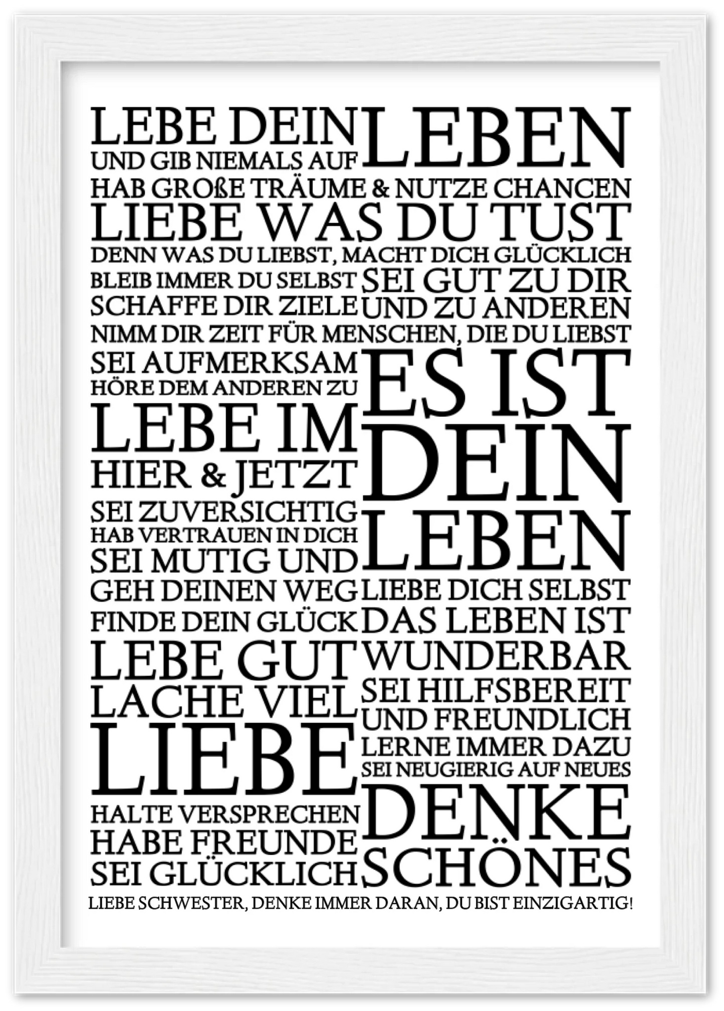 Zeitraum-Kunstdruck | "Lebe Dein Leben" Personalisiertes Geschenk | Motivationsposter