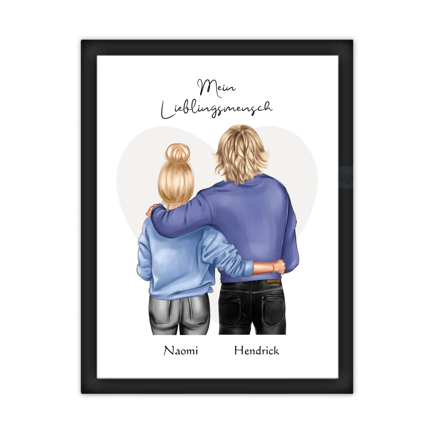 Personalisiertes Geschenk Freundin, Geschenk Freund, Geburtstagsgeschenk, Weihnachtsgeschenk Gerahmtes Poster schwarz Holzflair Schwarz
