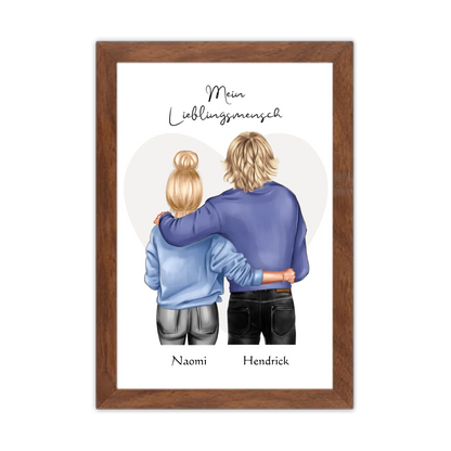 Personalisiertes Geschenk Freundin, Geschenk Freund, Geburtstagsgeschenk, Weihnachtsgeschenk Gerahmtes Poster Walnussflair Walnussflair