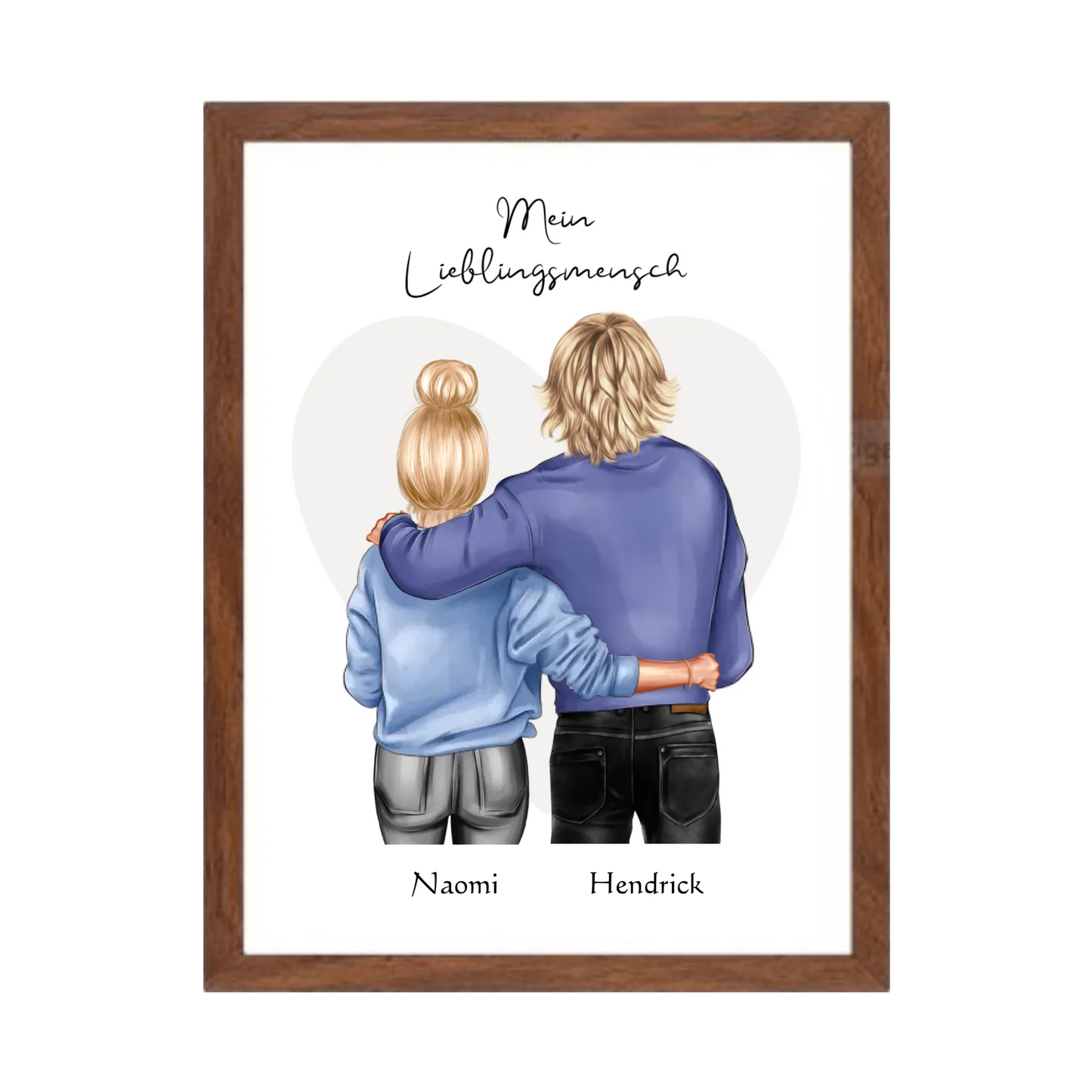 Personalisiertes Geschenk Freundin, Geschenk Freund, Geburtstagsgeschenk, Weihnachtsgeschenk Gerahmtes Poster Walnussflair Walnussflair