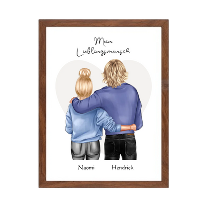 Personalisiertes Geschenk Freundin, Geschenk Freund, Geburtstagsgeschenk, Weihnachtsgeschenk Gerahmtes Poster Walnussflair Walnussflair