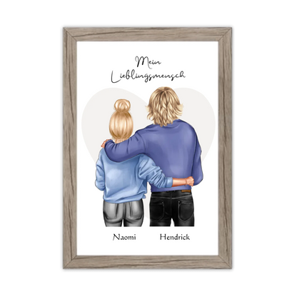 Personalisiertes Geschenk Freundin, Geschenk Freund, Geburtstagsgeschenk, Weihnachtsgeschenk Gerahmtes Poster Eichenflair Eichenflair