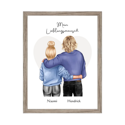 Personalisiertes Geschenk Freundin, Geschenk Freund, Geburtstagsgeschenk, Weihnachtsgeschenk Gerahmtes Poster Eichenflair Eichenflair