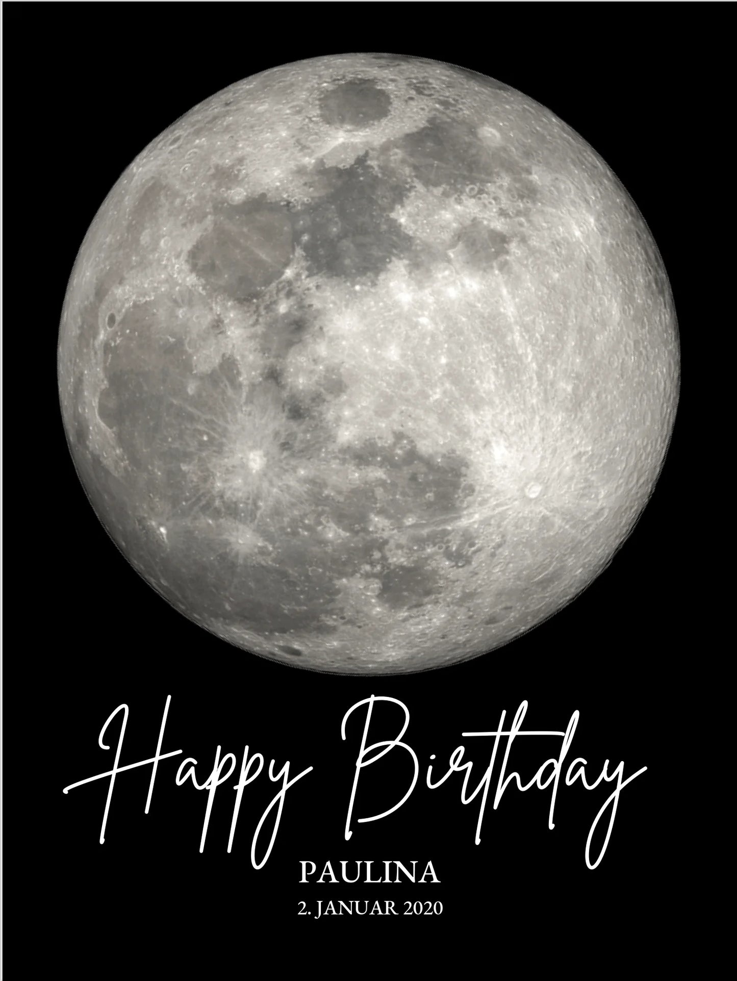 Personalisiertes Geschenk zum Geburtstag Mondphasen-Poster