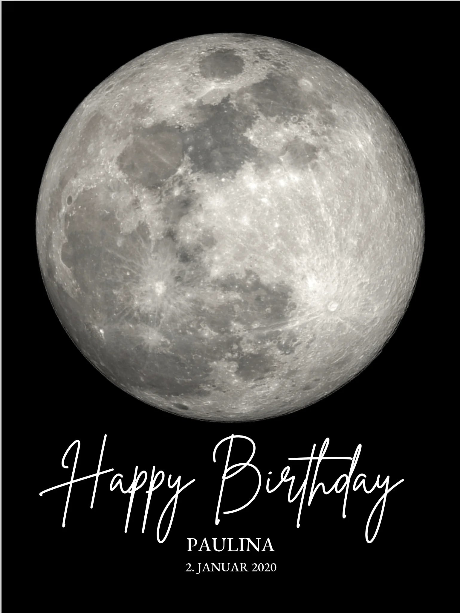 Personalisiertes Geschenk zum Geburtstag Mondphasen-Poster
