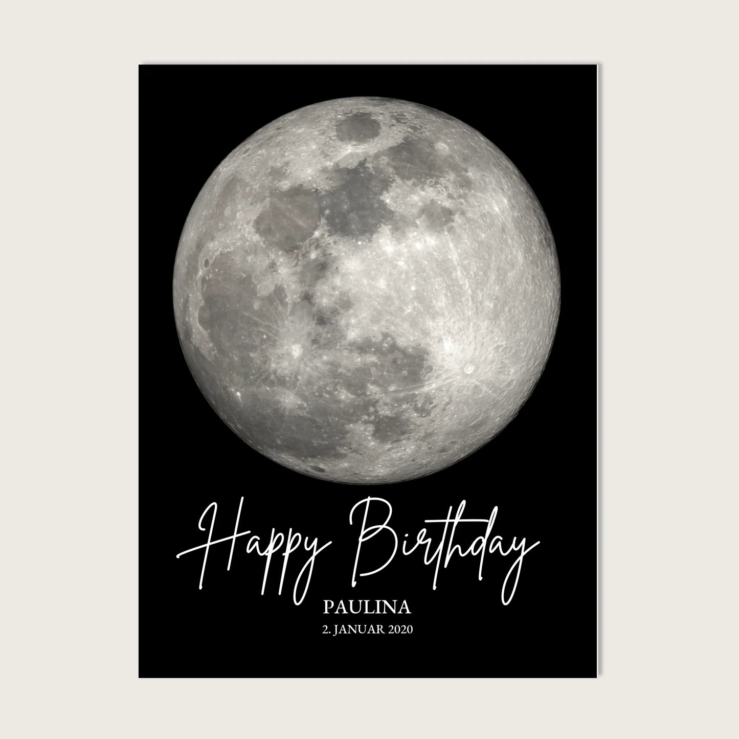 Personalisiertes Geschenk zum Geburtstag Mondphasen-Poster Leinwanddruck Leinwandbild