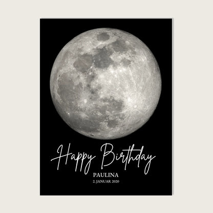 Personalisiertes Geschenk zum Geburtstag Mondphasen-Poster Leinwanddruck Leinwandbild