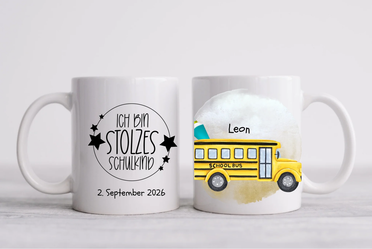 Geschenk zur Einschulung - Kindertasse mit Namen