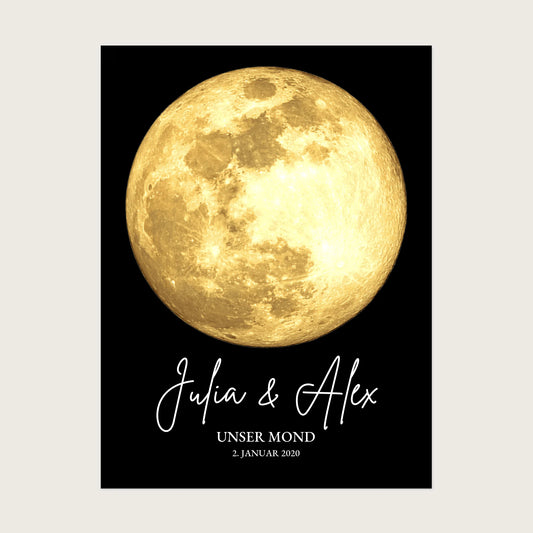 Personalisiertes Mondphasen-Poster - Hochzeit, Jahrestag, Valentinstag oder besonderem Datum - Digitale Datei Digitale Datei zum Selberdrucken - kein Poster !!! Digitale Datei zum Selberdrucken - kein Poster 30x40 45x60 60x80 cm