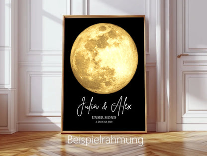Personalisiertes Mondphasen-Poster - Hochzeit, Jahrestag, Valentinstag oder besonderem Datum - Digitale Datei