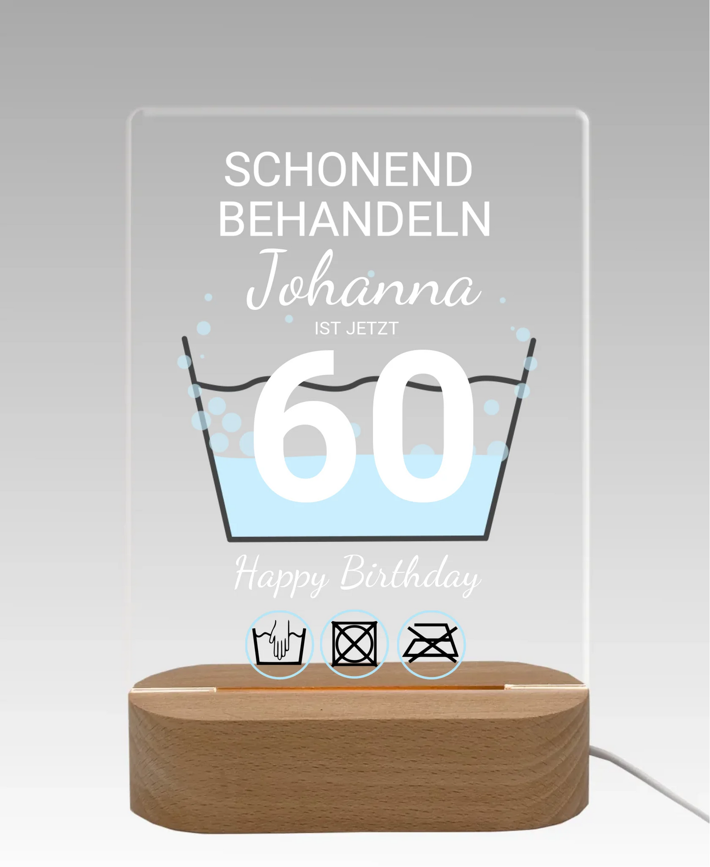 Geburtstagsgeschenk mit Jahreszahl 1-99 - Personalisiertes Deko-LED Licht