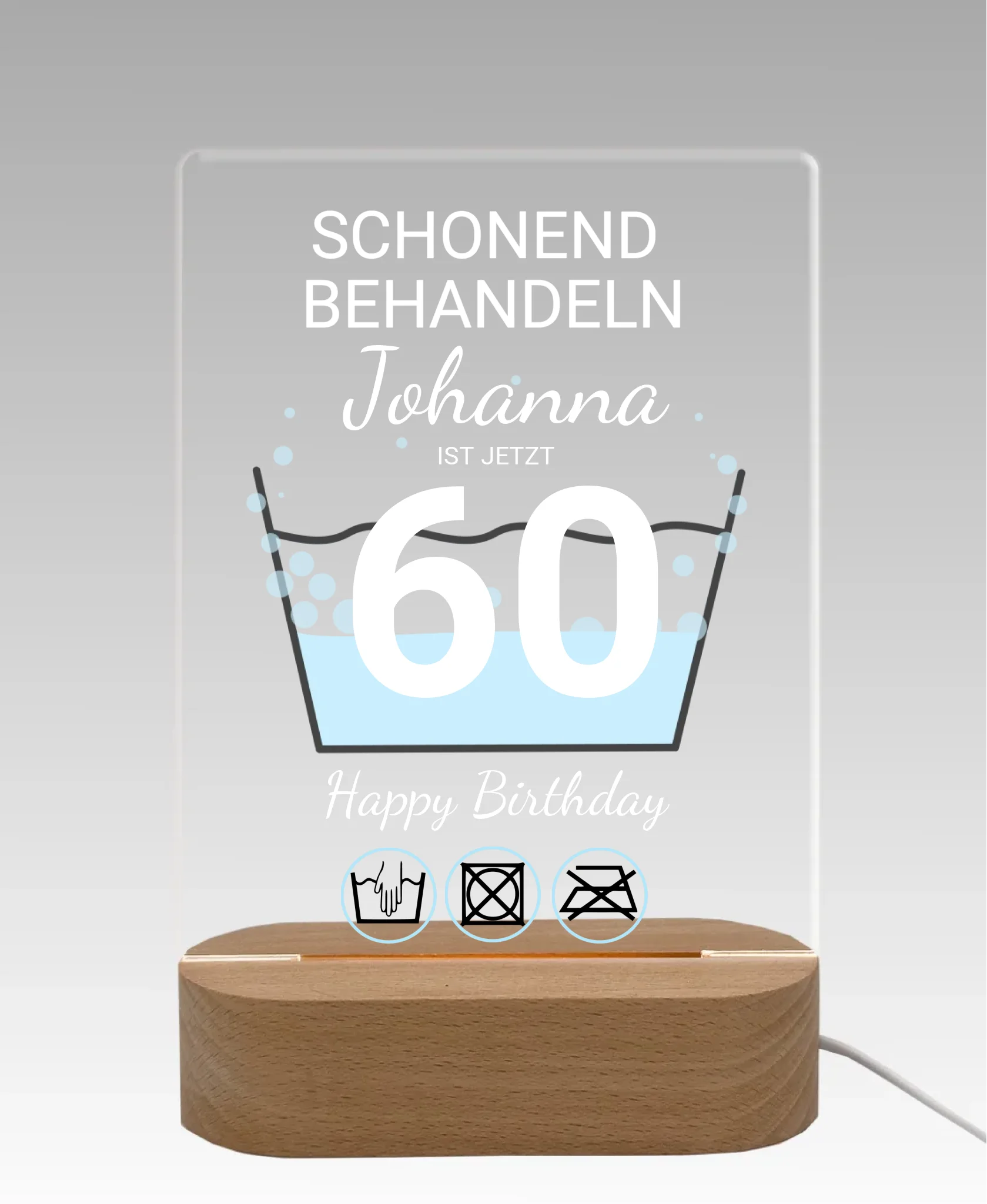 Geburtstagsgeschenk mit Jahreszahl 1-99 - Personalisiertes Deko-LED Licht