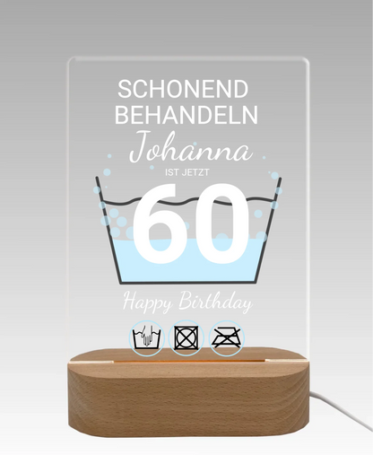 Geburtstagsgeschenk mit Jahreszahl 1-99 - Personalisiertes Deko-LED Licht