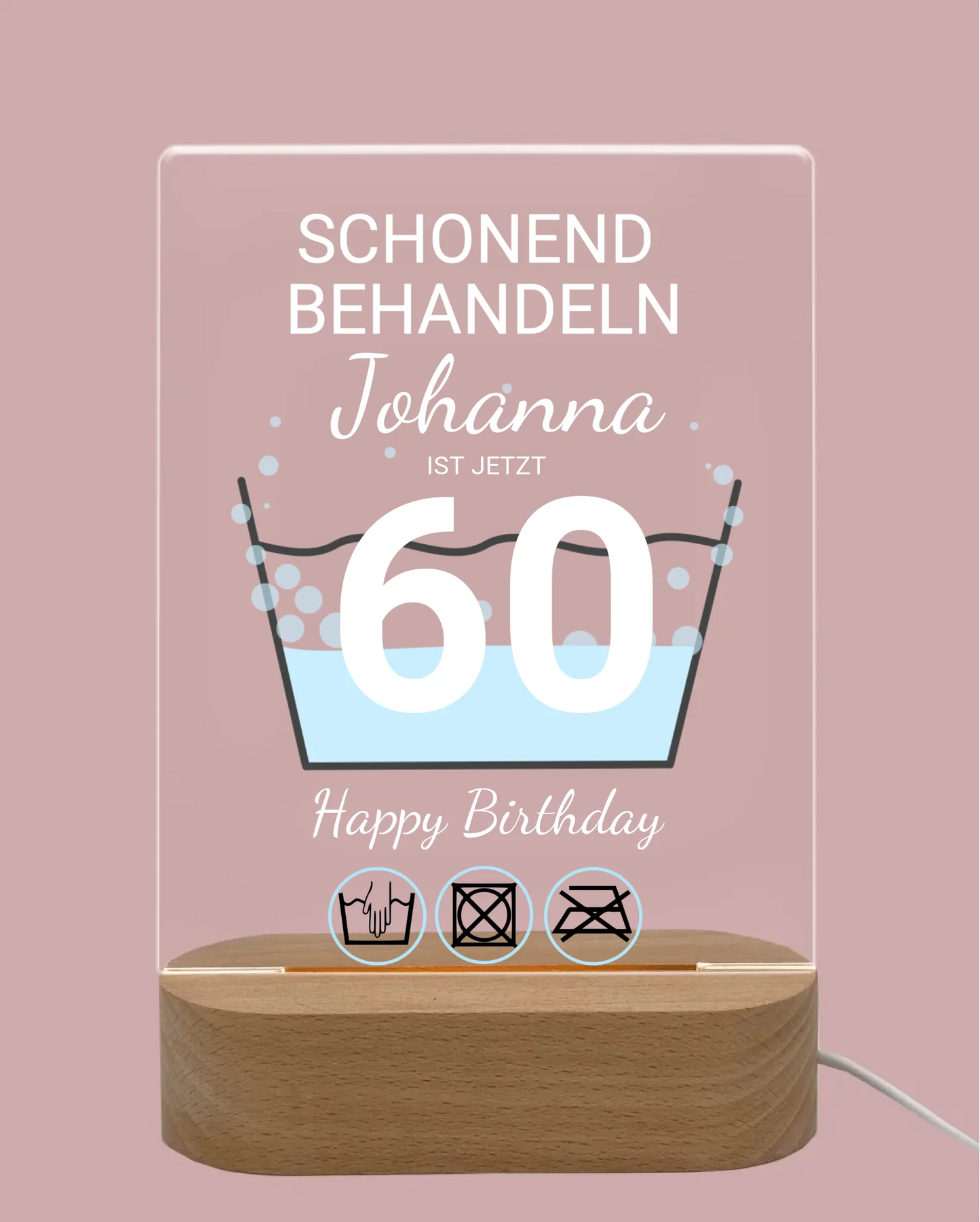 Geburtstagsgeschenk mit Jahreszahl 1-99 - Personalisiertes Deko-LED Licht