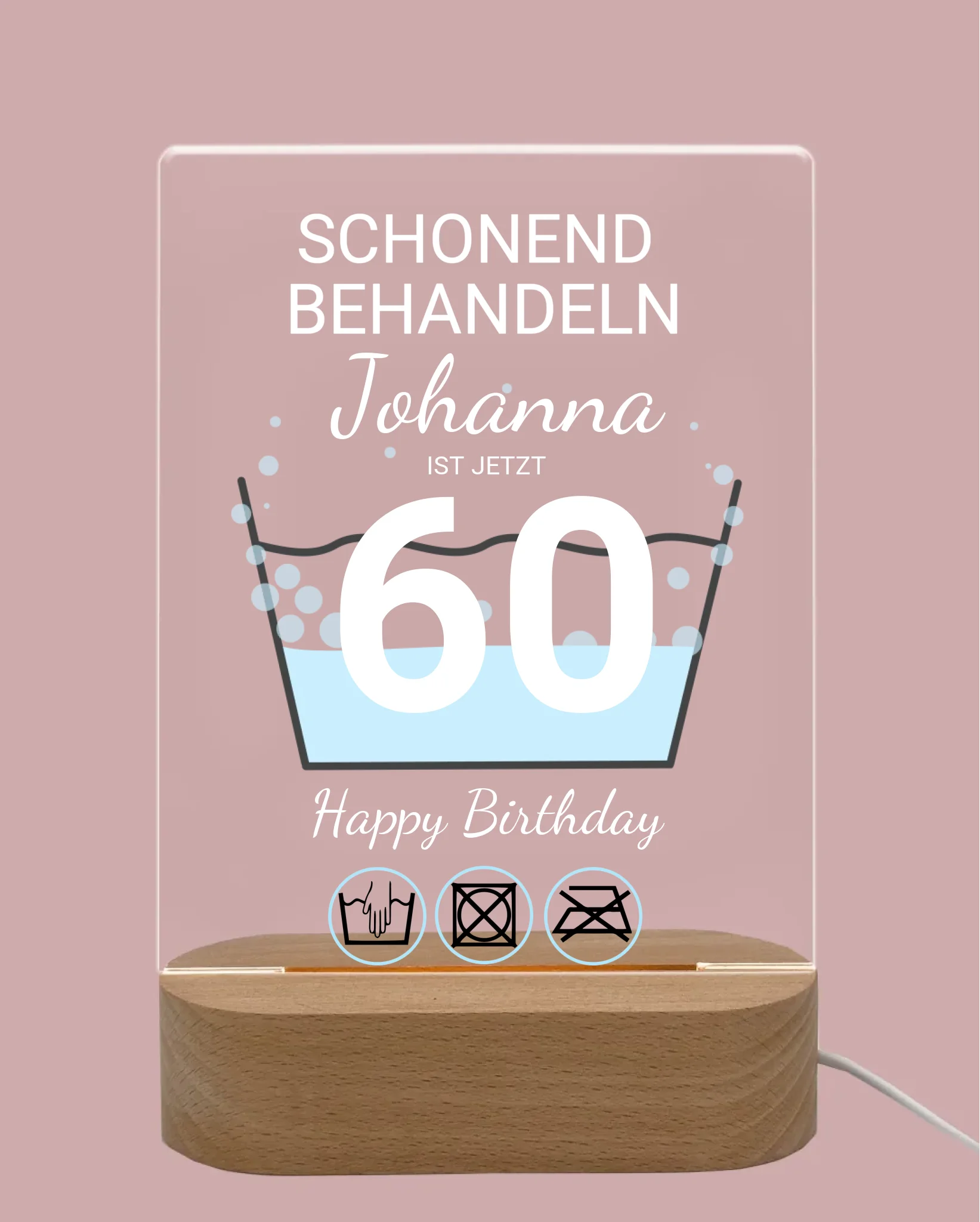 Geburtstagsgeschenk mit Jahreszahl 1-99 - Personalisiertes Deko-LED Licht