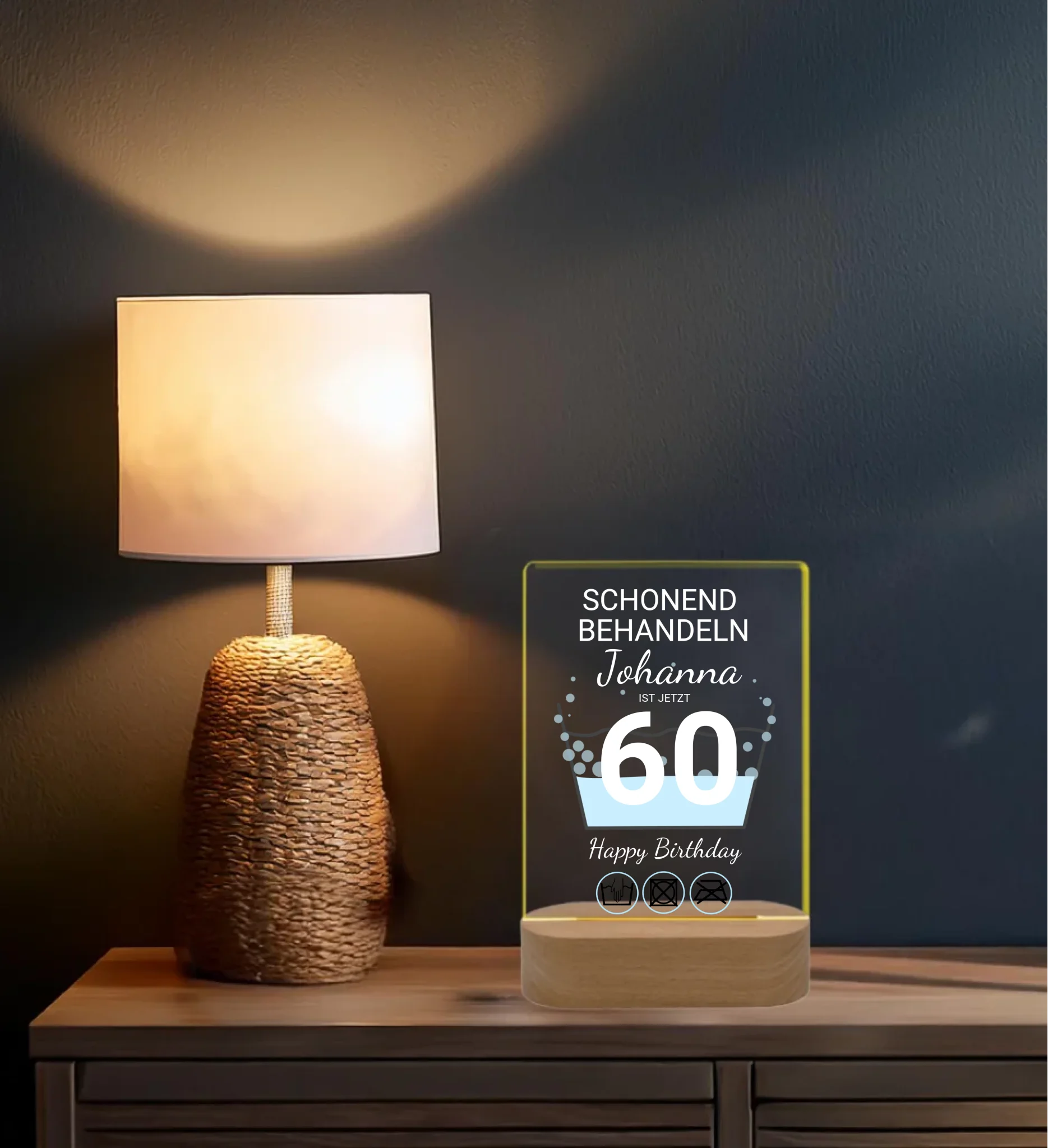 Geburtstagsgeschenk mit Jahreszahl 1-99 - Personalisiertes Deko-LED Licht