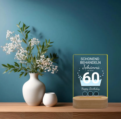 Geburtstagsgeschenk mit Jahreszahl 1-99 - Personalisiertes Deko-LED Licht
