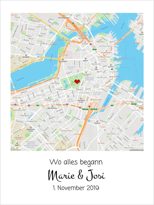 Personalisiertes Hochzeitsgeschenk "Wo alles begann" | Brautpaar Geschenk Hochzeit | Hochzeitstag Jahrestag Verlobung | Geschenk Pärchen Posters Poster