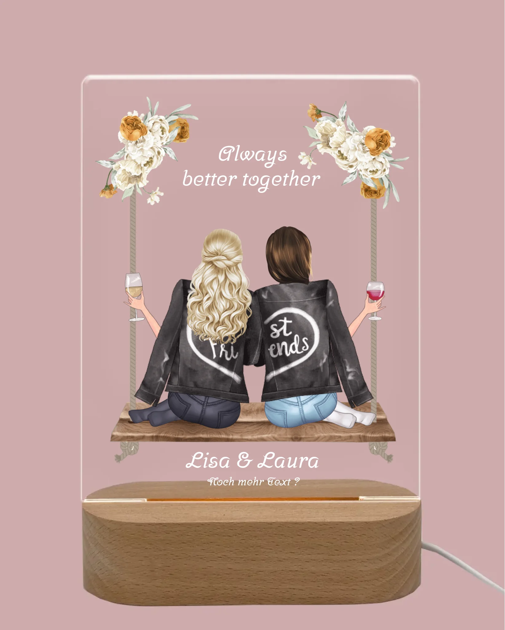 Personalisiertes Dekolicht Geschenk ''Beste Freundin" | Geschenkidee mit Namen